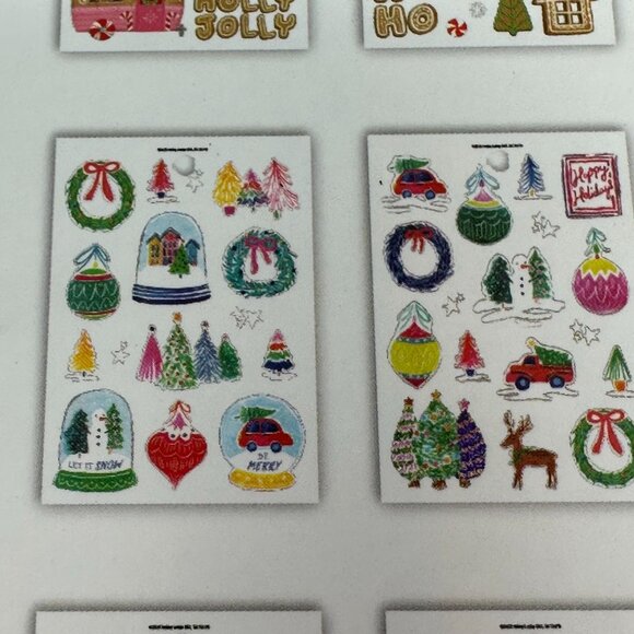 Christmas Paper Crafts Santa Jolly Sticker Pack 16 Sheets 449 Piece Foil Accent - Picture 10 of 16